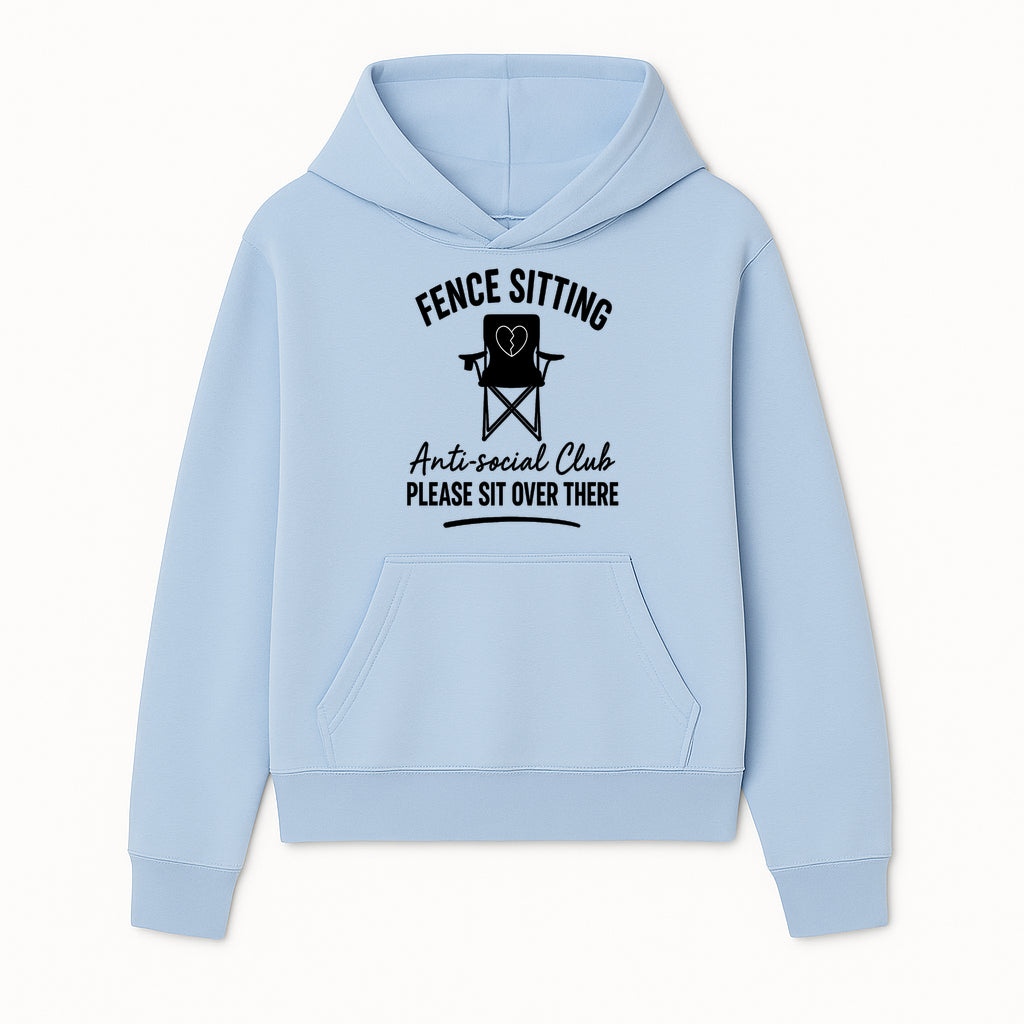 Anti-Social Club Fence Sitting Chair Art Print - Humor Home Decor for Introverts - Please Sit Over There - Hoodie 1758558756352.jpg