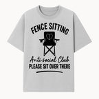 Anti-Social Club Fence Sitting Chair Art Print - Humor Home Decor for Introverts - Please Sit Over There - T-shirt 1758558758623.jpg