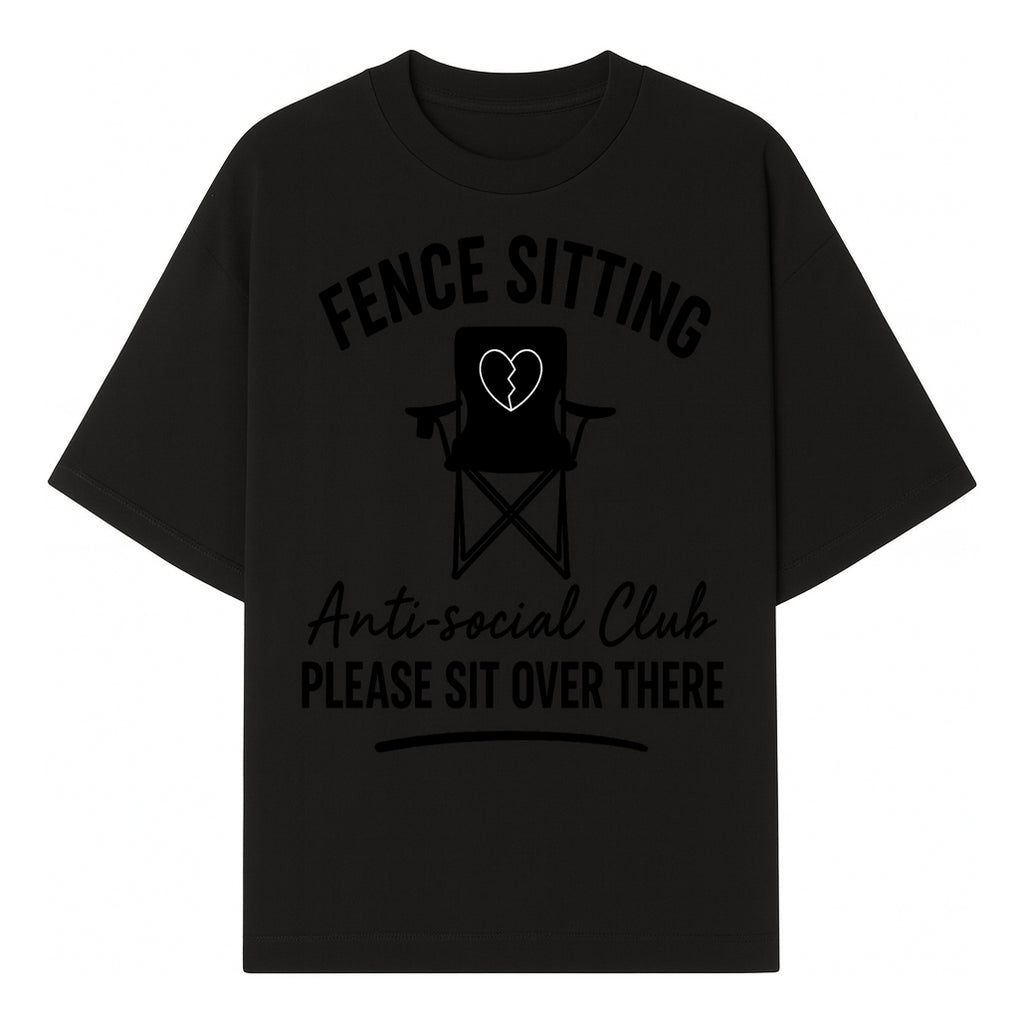Anti-Social Club Fence Sitting Chair Art Print - Humor Home Decor for Introverts - Please Sit Over There - T-shirt 1758558758782.jpg
