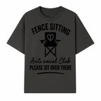 Anti-Social Club Fence Sitting Chair Art Print - Humor Home Decor for Introverts - Please Sit Over There - T-shirt 1758558758903.jpg