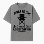 Anti-Social Club Fence Sitting Chair Art Print - Humor Home Decor for Introverts - Please Sit Over There - T-shirt 1758558759167.jpg