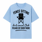 Anti-Social Club Fence Sitting Chair Art Print - Humor Home Decor for Introverts - Please Sit Over There - T-shirt 1758558759301.jpg