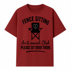 Anti-Social Club Fence Sitting Chair Art Print - Humor Home Decor for Introverts - Please Sit Over There - T-shirt 1758558759619.jpg