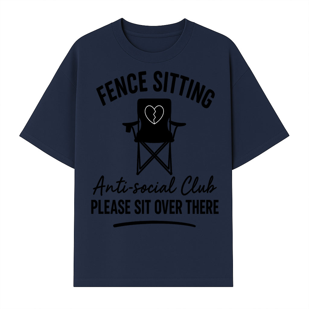 Anti-Social Club Fence Sitting Chair Art Print - Humor Home Decor for Introverts - Please Sit Over There - T-shirt 1758558759773.jpg
