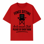 Anti-Social Club Fence Sitting Chair Art Print - Humor Home Decor for Introverts - Please Sit Over There - T-shirt 1758558759905.jpg