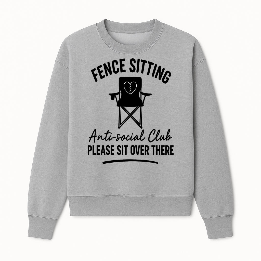Anti-Social Club Fence Sitting Chair Art Print - Humor Home Decor for Introverts - Please Sit Over There - Sweatshirt 1758558761536.jpg