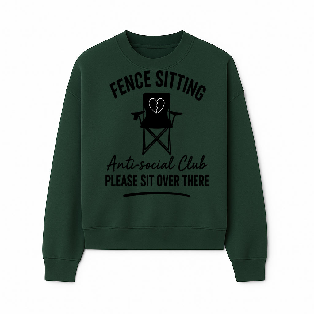 Anti-Social Club Fence Sitting Chair Art Print - Humor Home Decor for Introverts - Please Sit Over There - Sweatshirt 1758558761974.jpg