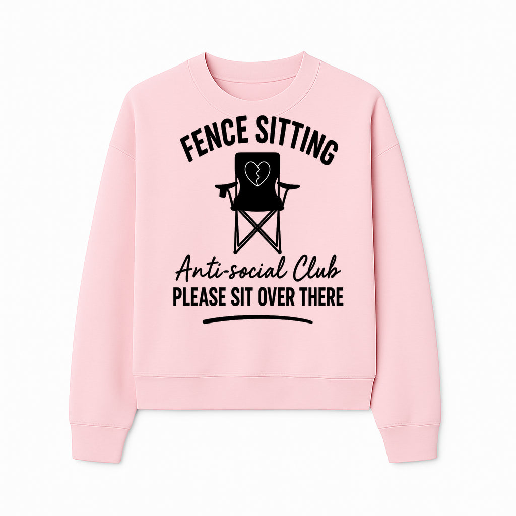 Anti-Social Club Fence Sitting Chair Art Print - Humor Home Decor for Introverts - Please Sit Over There - Sweatshirt 1758558762385.jpg