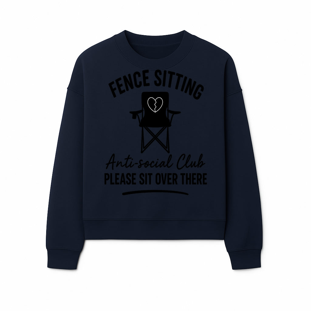 Anti-Social Club Fence Sitting Chair Art Print - Humor Home Decor for Introverts - Please Sit Over There - Sweatshirt 1758558762682.jpg