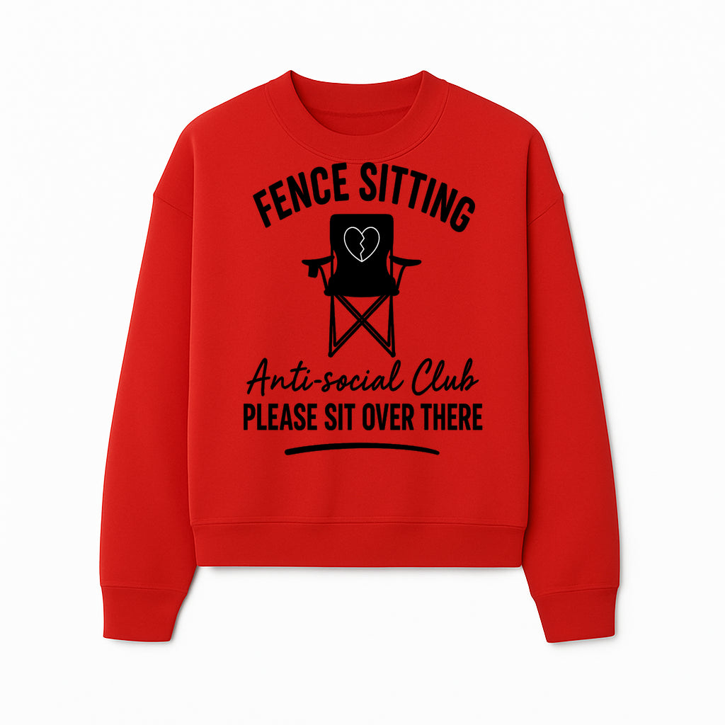Anti-Social Club Fence Sitting Chair Art Print - Humor Home Decor for Introverts - Please Sit Over There - Sweatshirt 1758558762845.jpg