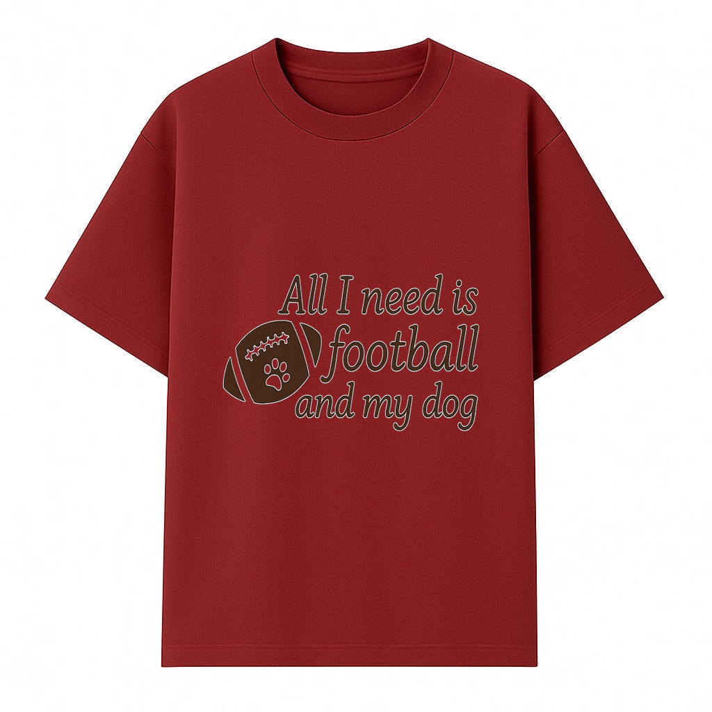 All I Need is Football and My Dog Wall Art - Perfect Gift for Dog Lovers and Football Fans - T-shirt 1758559963086.jpg