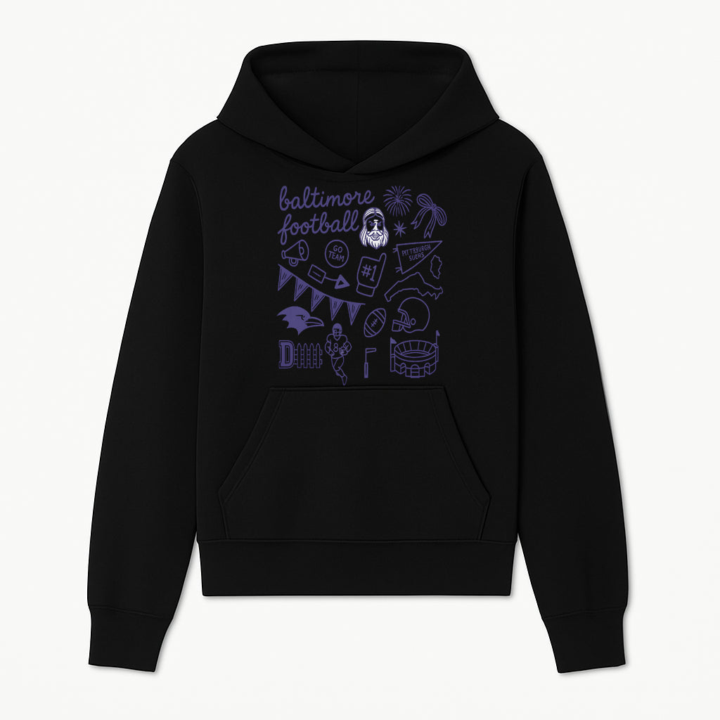 Baltimore Football Fan Decor Bundle - Ravens, Team Spirit, Game Day Elements, Sports Party Decorations, Pittsburgh Rivalry Theme - Hoodie 1758559968720.jpg