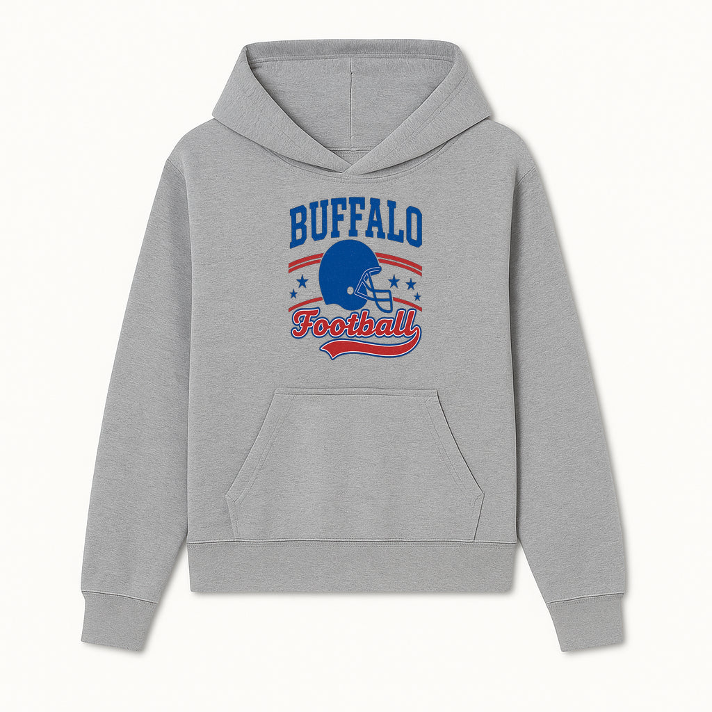 Buffalo Football Vintage Graphic T-Shirt | Football Helmet Design | Sports Apparel for Fans | Unisex Casual Wear - Hoodie 1758559969002.jpg