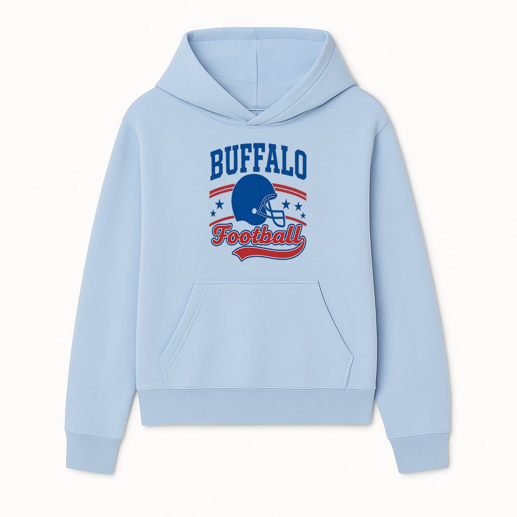 Buffalo Football Vintage Graphic T-Shirt | Football Helmet Design | Sports Apparel for Fans | Unisex Casual Wear - Hoodie 1758559969125.jpg