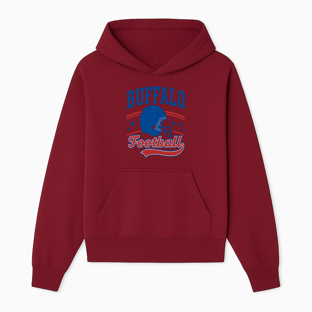 Buffalo Football Vintage Graphic T-Shirt | Football Helmet Design | Sports Apparel for Fans | Unisex Casual Wear - Hoodie 1758559969373.jpg