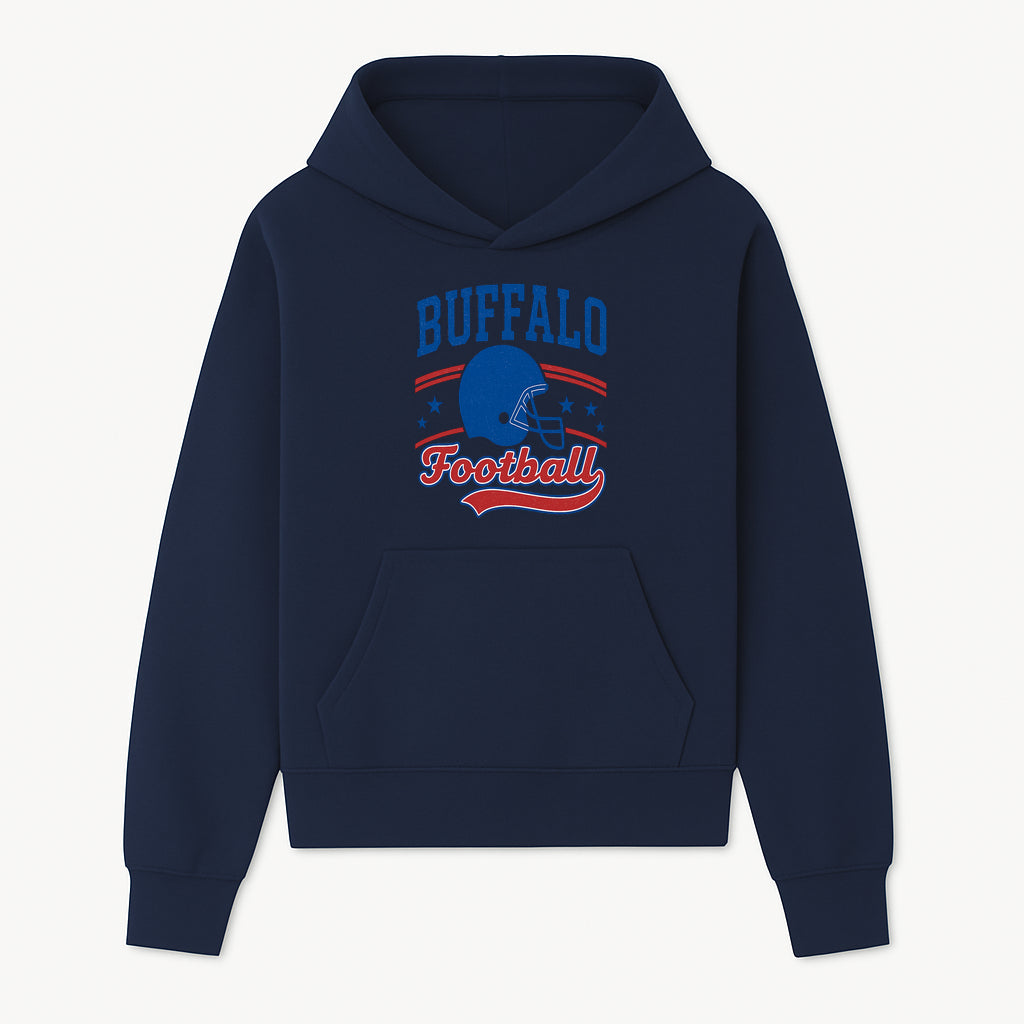 Buffalo Football Vintage Graphic T-Shirt | Football Helmet Design | Sports Apparel for Fans | Unisex Casual Wear - Hoodie 1758559969497.jpg