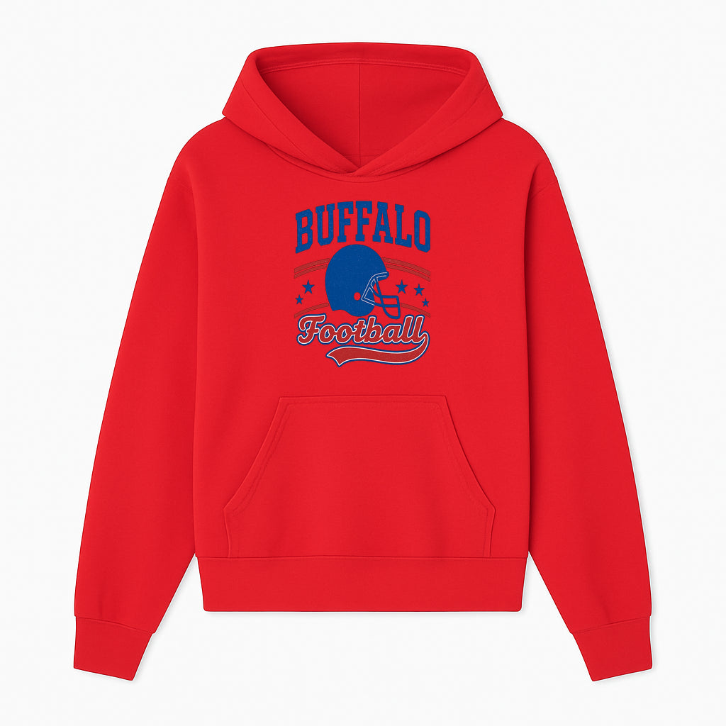 Buffalo Football Vintage Graphic T-Shirt | Football Helmet Design | Sports Apparel for Fans | Unisex Casual Wear - Hoodie 1758559969624.jpg