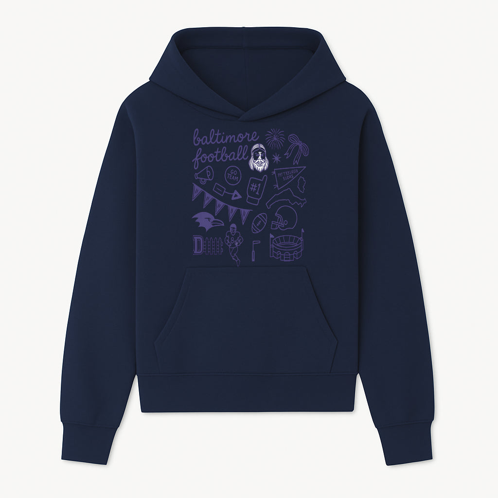 Baltimore Football Fan Decor Bundle - Ravens, Team Spirit, Game Day Elements, Sports Party Decorations, Pittsburgh Rivalry Theme - Hoodie 1758559969668.jpg