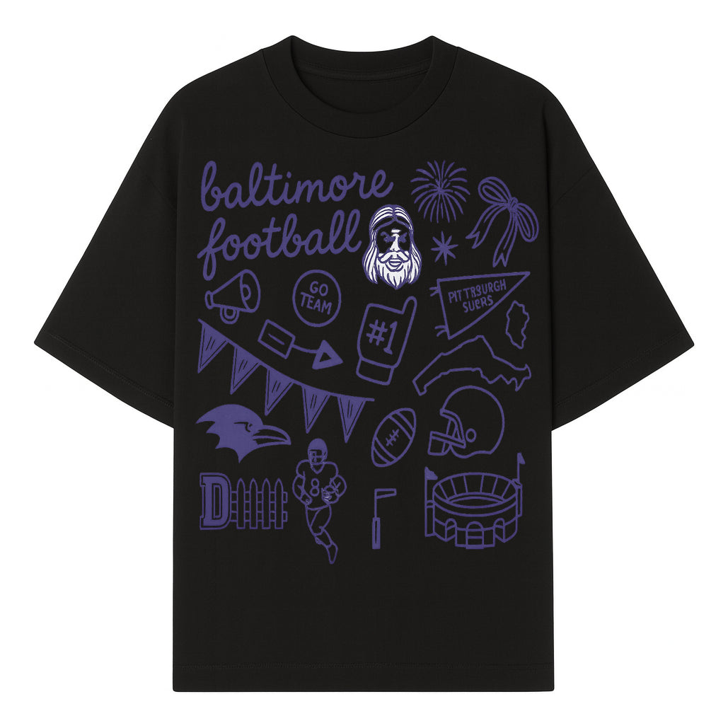 Baltimore Football Fan Decor Bundle - Ravens, Team Spirit, Game Day Elements, Sports Party Decorations, Pittsburgh Rivalry Theme - T-shirt 1758559971708.jpg