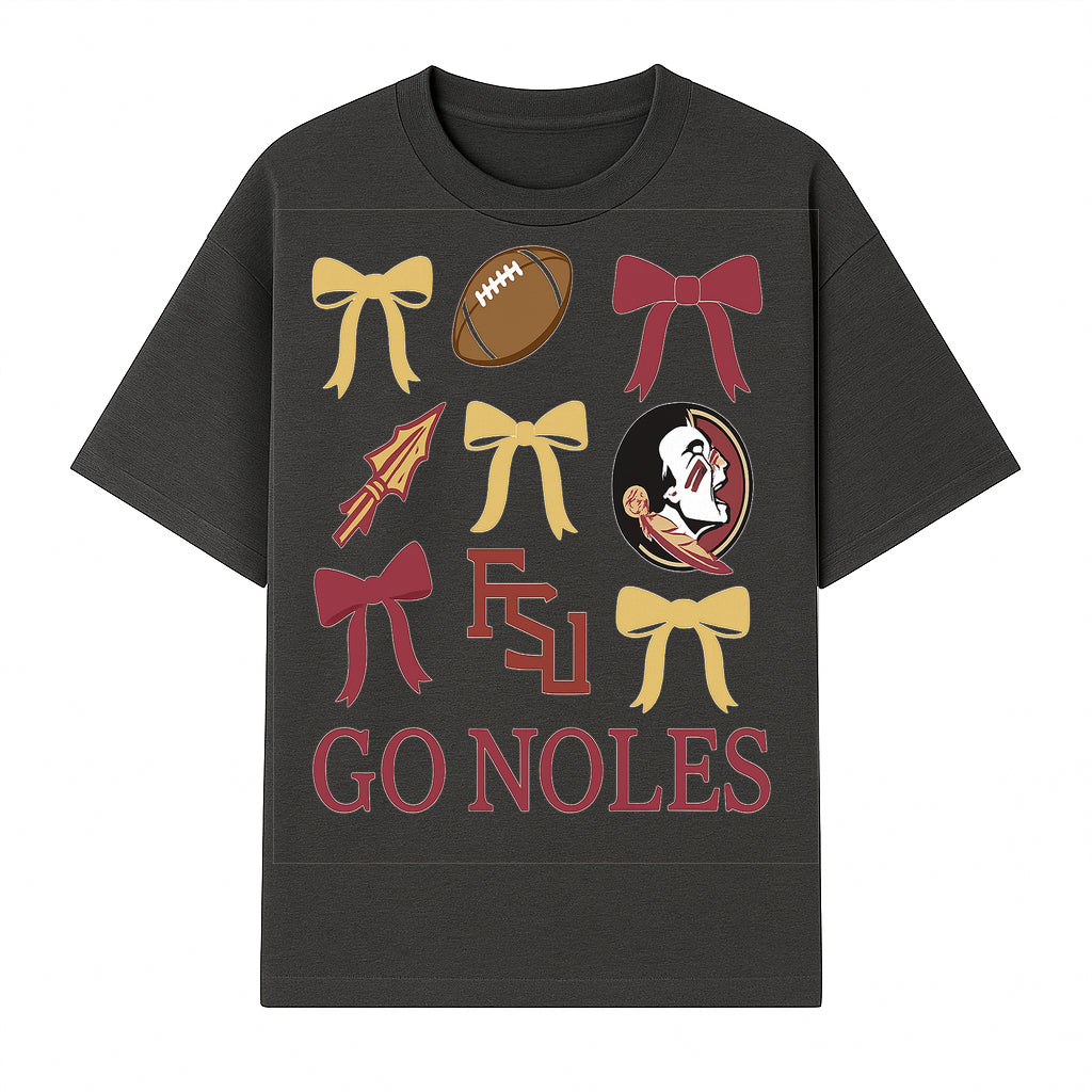 Florida State Seminoles Decor - FSU Go Noles Football Party Decorations, Cheer Bow Graphics for Fans and Alumni, School Spirit Items - T-shirt 1758559971757.jpg
