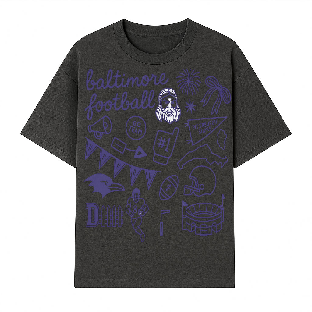 Baltimore Football Fan Decor Bundle - Ravens, Team Spirit, Game Day Elements, Sports Party Decorations, Pittsburgh Rivalry Theme - T-shirt 1758559971831.jpg