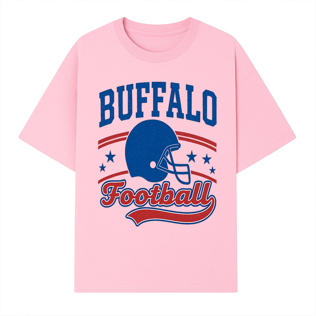 Buffalo Football Vintage Graphic T-Shirt | Football Helmet Design | Sports Apparel for Fans | Unisex Casual Wear - T-shirt 1758559972046.jpg
