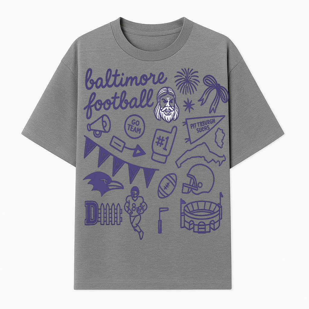 Baltimore Football Fan Decor Bundle - Ravens, Team Spirit, Game Day Elements, Sports Party Decorations, Pittsburgh Rivalry Theme - T-shirt 1758559972087.jpg