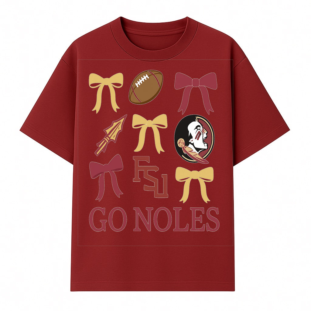 Florida State Seminoles Decor - FSU Go Noles Football Party Decorations, Cheer Bow Graphics for Fans and Alumni, School Spirit Items - T-shirt 1758559972467.jpg