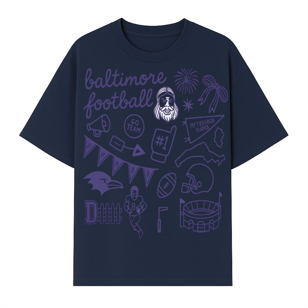 Baltimore Football Fan Decor Bundle - Ravens, Team Spirit, Game Day Elements, Sports Party Decorations, Pittsburgh Rivalry Theme - T-shirt 1758559972608.jpg