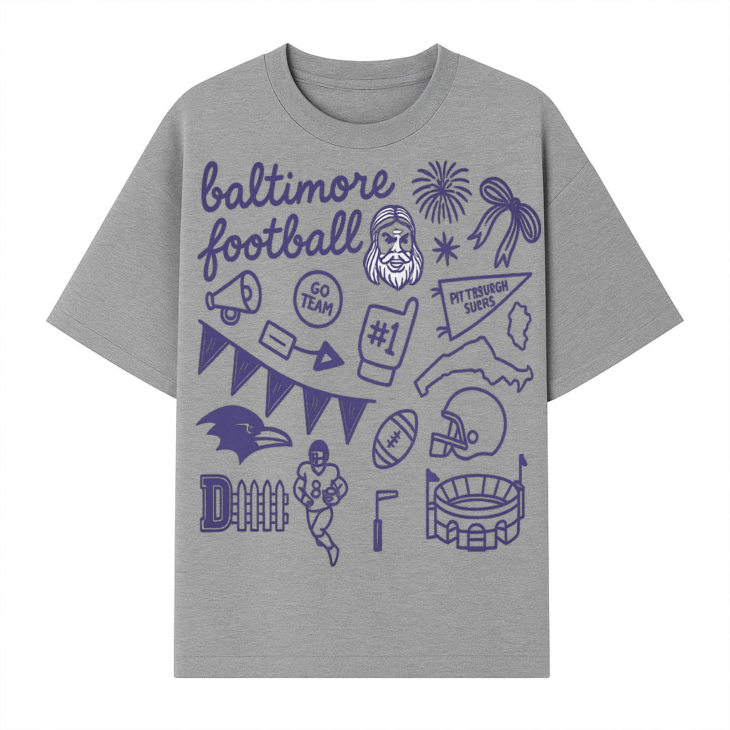 Baltimore Football Fan Decor Bundle - Ravens, Team Spirit, Game Day Elements, Sports Party Decorations, Pittsburgh Rivalry Theme - T-shirt 1758559972888.jpg