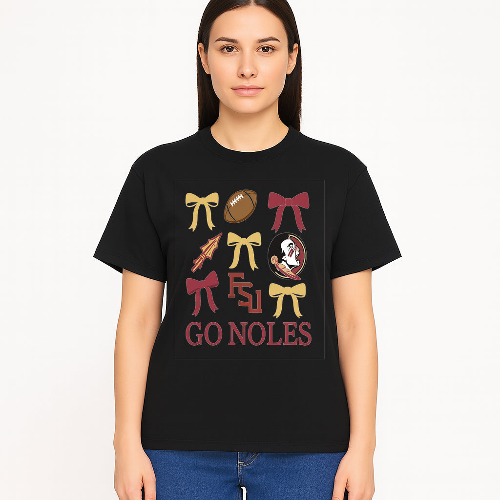 Florida State Seminoles Decor - FSU Go Noles Football Party Decorations, Cheer Bow Graphics for Fans and Alumni, School Spirit Items - T-shirt 1758559974308.jpg