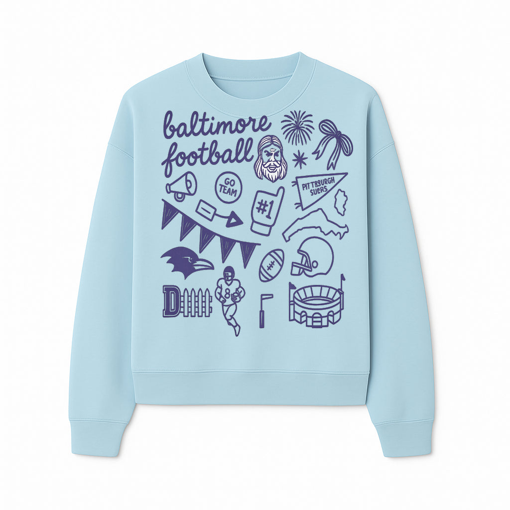 Baltimore Football Fan Decor Bundle - Ravens, Team Spirit, Game Day Elements, Sports Party Decorations, Pittsburgh Rivalry Theme - Sweatshirt 1758559975109.jpg