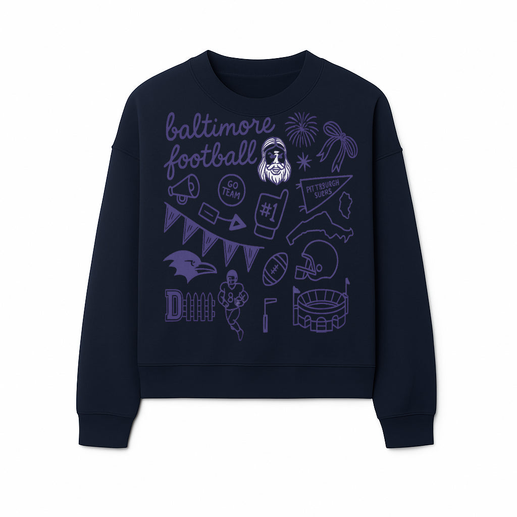 Baltimore Football Fan Decor Bundle - Ravens, Team Spirit, Game Day Elements, Sports Party Decorations, Pittsburgh Rivalry Theme - Sweatshirt 1758559975489.jpg