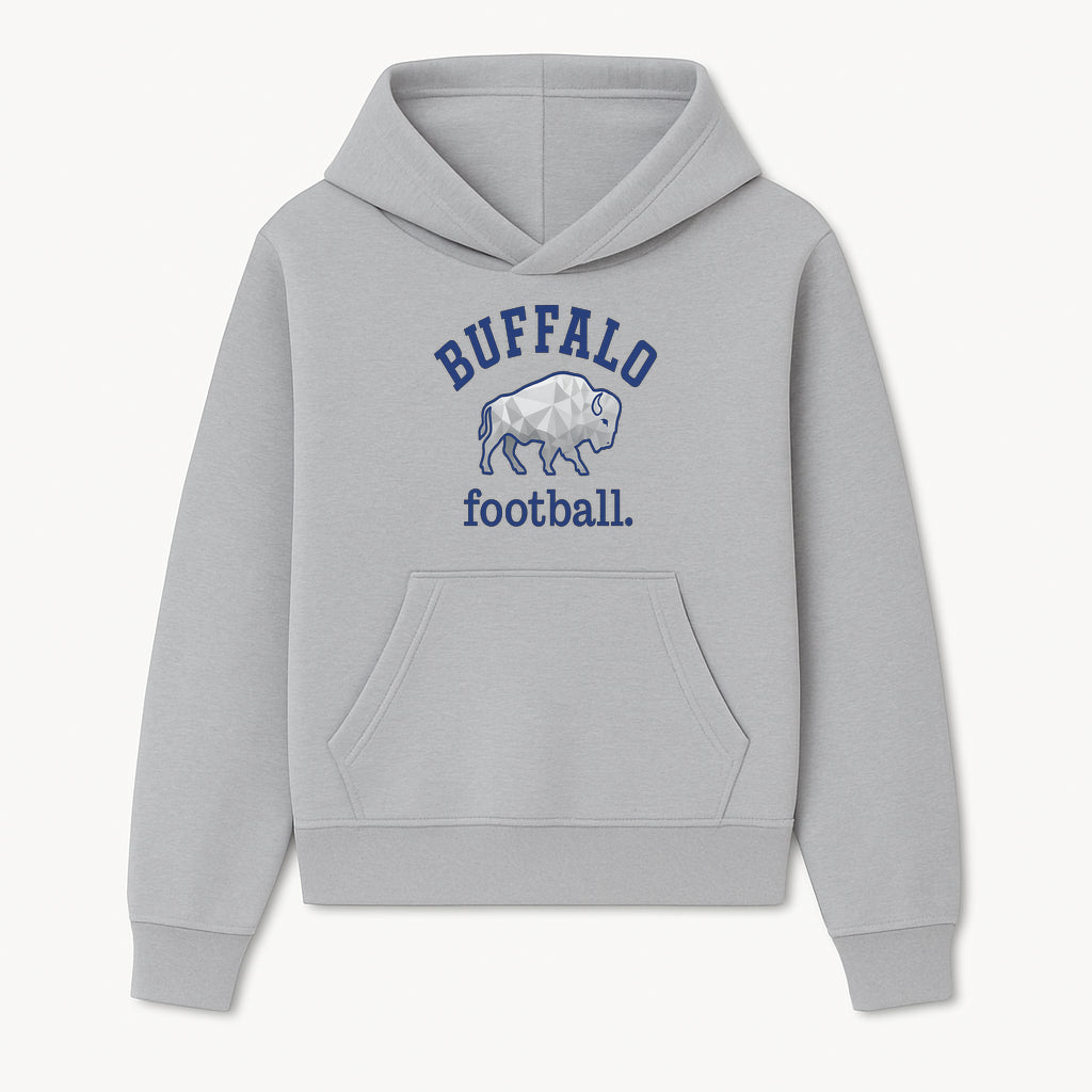 Buffalo Football Graphic T-Shirt, Geometric Bison Design, Sport Team Apparel, Casual Wear, Gift for Fans, Blue and White Themes - Hoodie 1758559975707.jpg