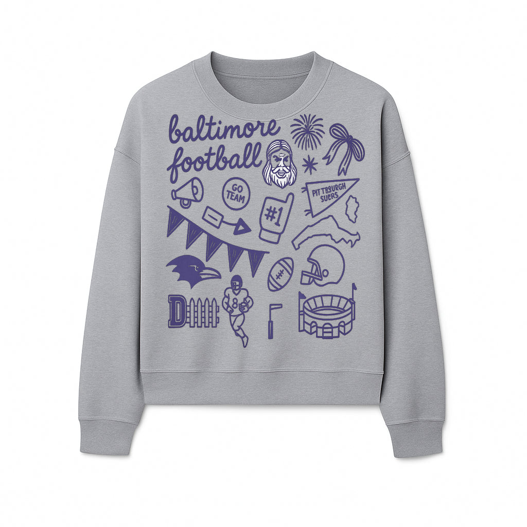 Baltimore Football Fan Decor Bundle - Ravens, Team Spirit, Game Day Elements, Sports Party Decorations, Pittsburgh Rivalry Theme - Sweatshirt 1758559975781.jpg