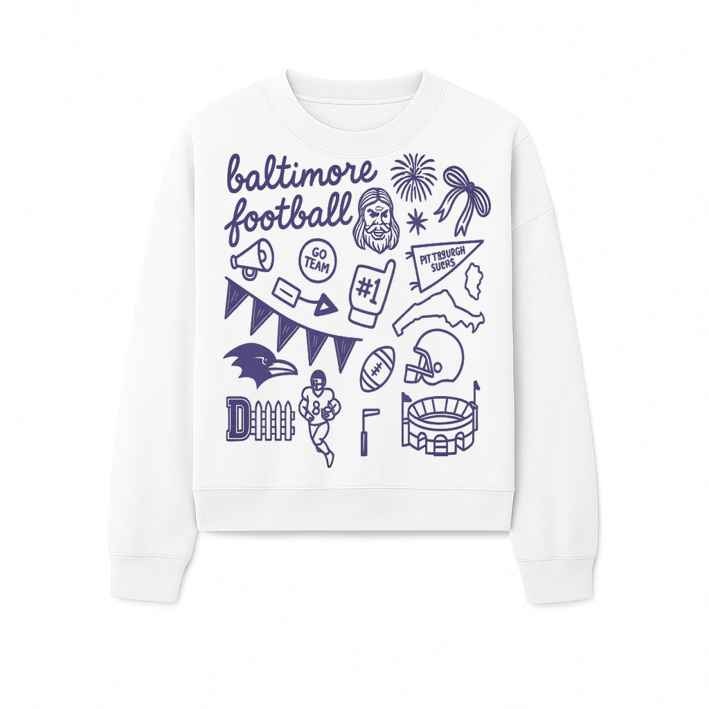Baltimore Football Fan Decor Bundle - Ravens, Team Spirit, Game Day Elements, Sports Party Decorations, Pittsburgh Rivalry Theme - Sweatshirt 1758559975912.jpg