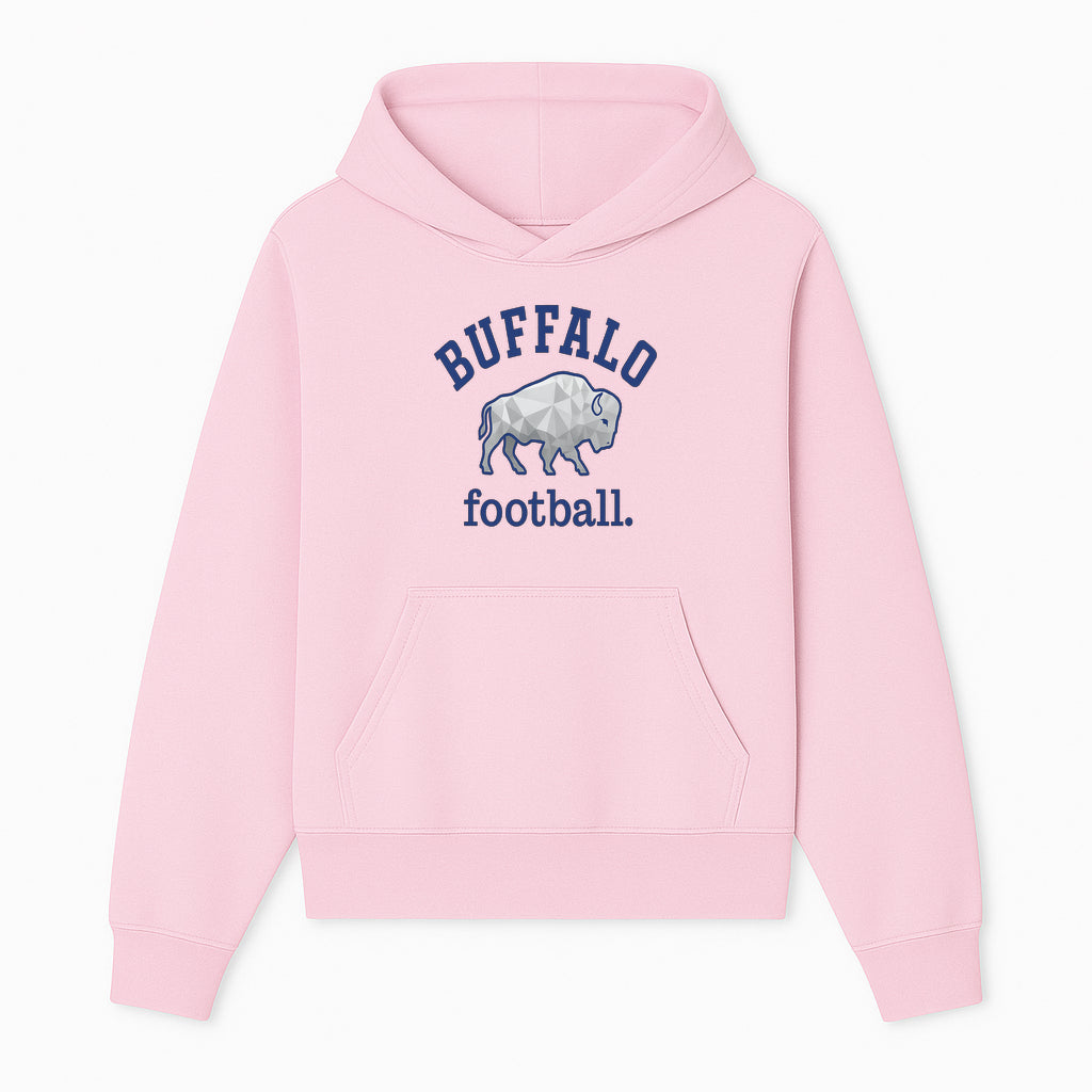 Buffalo Football Graphic T-Shirt, Geometric Bison Design, Sport Team Apparel, Casual Wear, Gift for Fans, Blue and White Themes - Hoodie 1758559976568.jpg