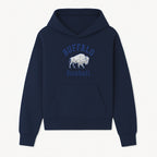 Buffalo Football Graphic T-Shirt, Geometric Bison Design, Sport Team Apparel, Casual Wear, Gift for Fans, Blue and White Themes - Hoodie 1758559976839.jpg