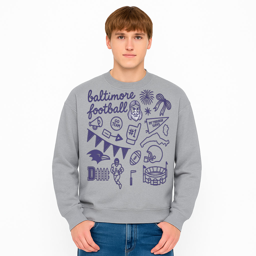 Baltimore Football Fan Decor Bundle - Ravens, Team Spirit, Game Day Elements, Sports Party Decorations, Pittsburgh Rivalry Theme - Sweatshirt 1758559977095.jpg