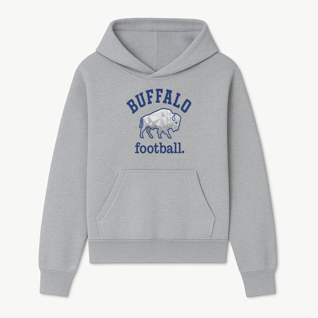 Buffalo Football Graphic T-Shirt, Geometric Bison Design, Sport Team Apparel, Casual Wear, Gift for Fans, Blue and White Themes - Hoodie 1758559977148.jpg