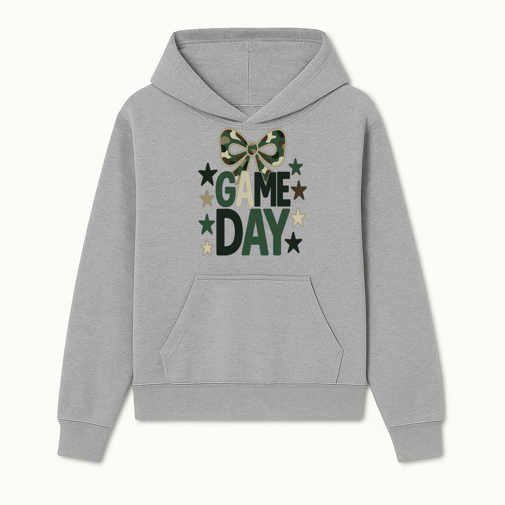 Camo Game Day Decor with Bow and Stars, Perfect for Sports Events, Team Spirit, and Home Decoration - Hoodie 1758559977596.jpg