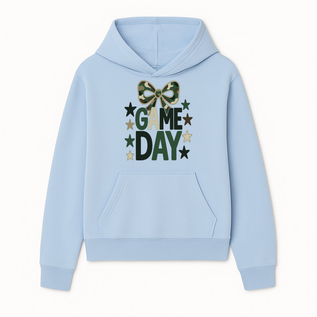 Camo Game Day Decor with Bow and Stars, Perfect for Sports Events, Team Spirit, and Home Decoration - Hoodie 1758559977721.jpg