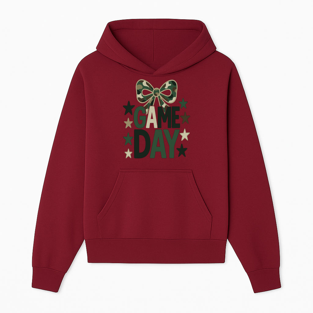 Camo Game Day Decor with Bow and Stars, Perfect for Sports Events, Team Spirit, and Home Decoration - Hoodie 1758559978054.jpg