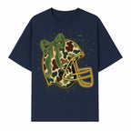 Camo Football Helmet with Bow Graphic Tee - Sports Apparel for Women, Cute Football Gift, Trendy Game Day Outfit - T-shirt 1758559978277.jpg