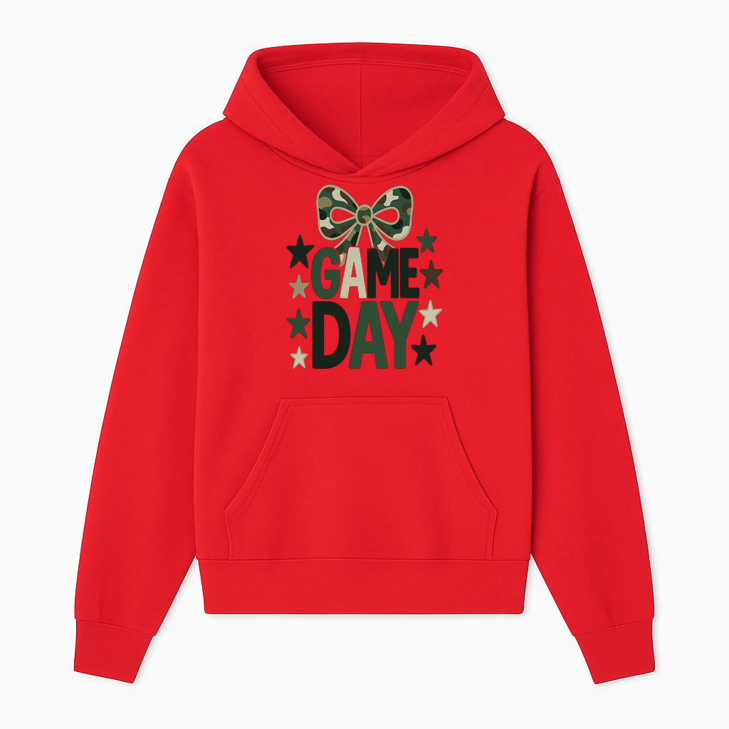 Camo Game Day Decor with Bow and Stars, Perfect for Sports Events, Team Spirit, and Home Decoration - Hoodie 1758559978281.jpg