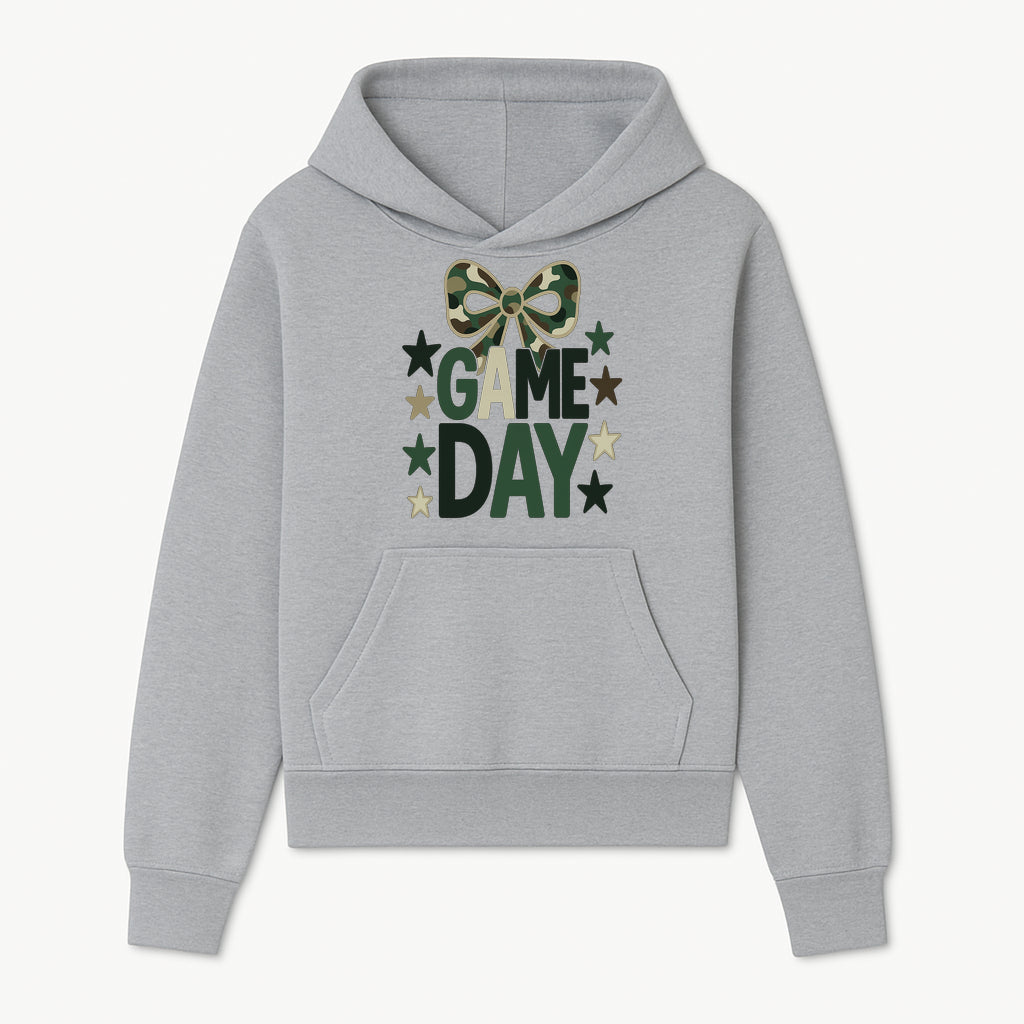Camo Game Day Decor with Bow and Stars, Perfect for Sports Events, Team Spirit, and Home Decoration - Hoodie 1758559978419.jpg