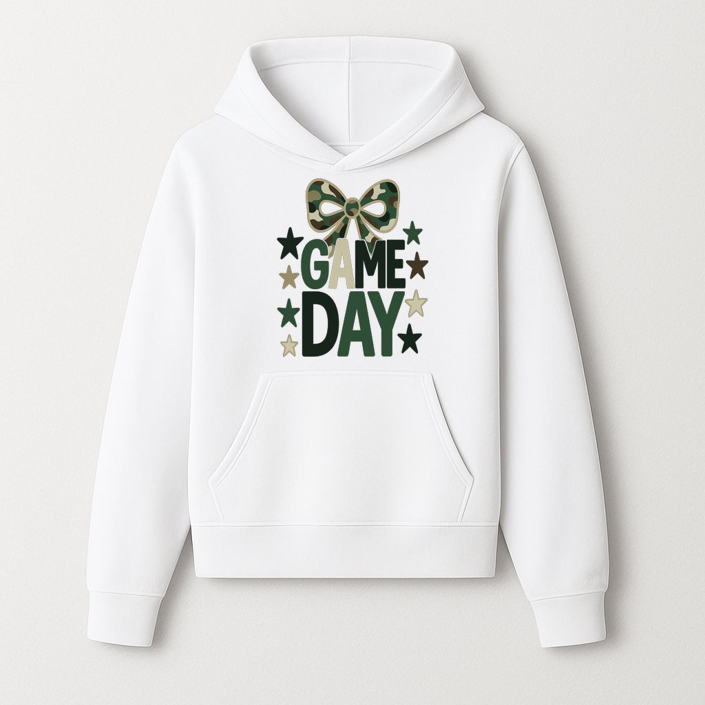 Camo Game Day Decor with Bow and Stars, Perfect for Sports Events, Team Spirit, and Home Decoration - Hoodie 1758559978556.jpg