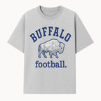 Buffalo Football Graphic T-Shirt, Geometric Bison Design, Sport Team Apparel, Casual Wear, Gift for Fans, Blue and White Themes - T-shirt 1758559978719.jpg