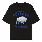 Buffalo Football Graphic T-Shirt, Geometric Bison Design, Sport Team Apparel, Casual Wear, Gift for Fans, Blue and White Themes - T-shirt 1758559978871.jpg