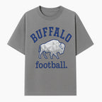 Buffalo Football Graphic T-Shirt, Geometric Bison Design, Sport Team Apparel, Casual Wear, Gift for Fans, Blue and White Themes - T-shirt 1758559979284.jpg